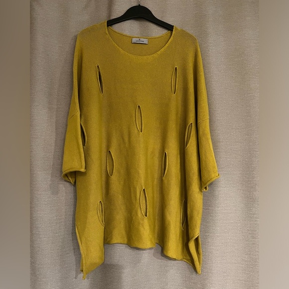CHEYENNE Cotton Ramie Blend CutOut Artsy Lagenlook Top Tunic - Picture 1 of 10